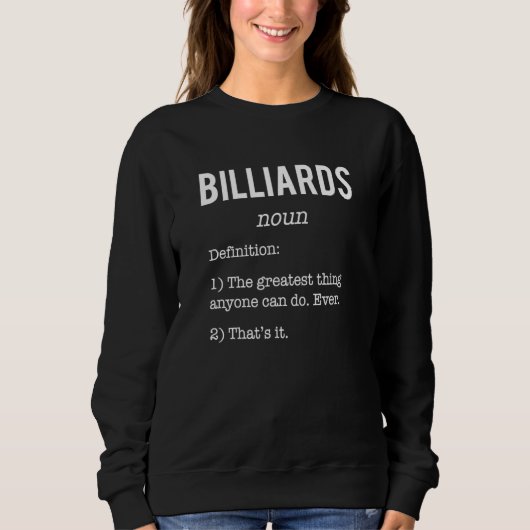 Biljart Definitie Humor Biljart Trui (Voorkant)
