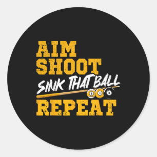 Biljart doel schiet spoel die bal herhalen zwembad ronde sticker
