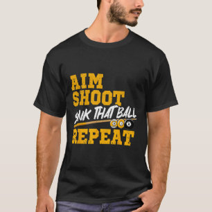 Biljart doel schiet spoel die bal herhalen zwembad t-shirt
