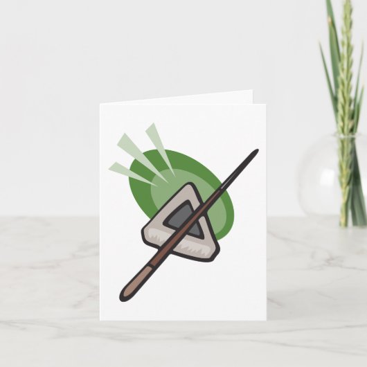 Biljart driehoek en Cue Stick Kaart (Voorkant)