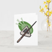 Biljart driehoek en Cue Stick Kaart (Gele Bloem)