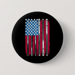 Biljart en Amerikaanse vlag gemaakt voor een bilja Ronde Button 5,7 Cm