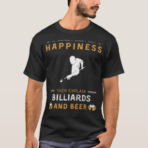 Biljart en bier geluk Grappige pool speler T T-shirt