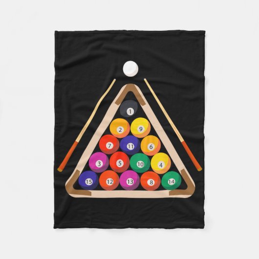 biljart en stick biljart poolspeler fleece deken (Voorkant)
