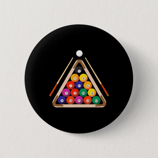 biljart en stick biljart poolspeler ronde button 5,7 cm (Voorkant)