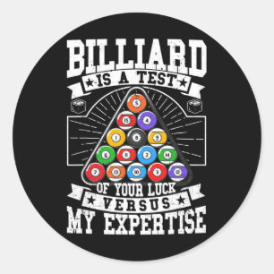 Biljart Expertise 8 Ball Mannen Vrouwen. Grappig z Ronde Sticker