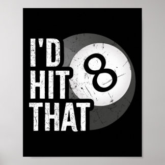 Biljart Funny ID raakte die poolspeler 8 Eight BA Poster