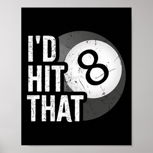 Biljart Funny ID raakte die poolspeler 8 Eight BA Poster (Voorkant)