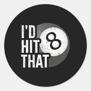 Biljart Funny ID raakte die poolspeler 8 Eight BA Ronde Sticker