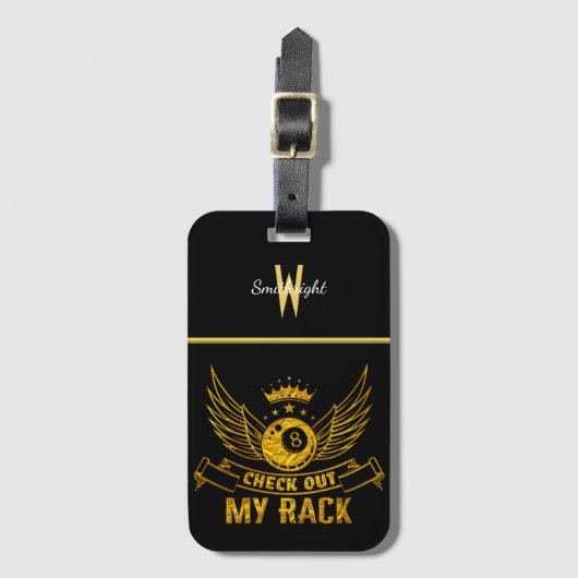 Biljart Gezegde met vleugels en kroonontwerp Bagagelabel (Voorkant (verticaal))