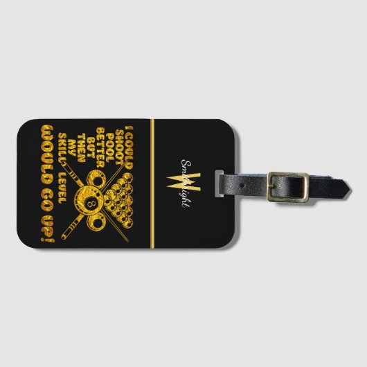 Biljart Gezegde over vaardigheidsniveau en -verbet Bagagelabel (Voorkant (horizontaal))