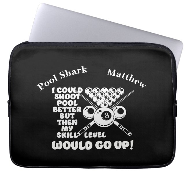 Biljart Gezegde over vaardigheidsniveau en -verbet Laptop Sleeve (Voorkant)