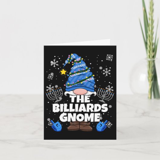 Biljart Gnome Grappig Joods Chanoeka Gnome Billia Kaart (Voorkant)