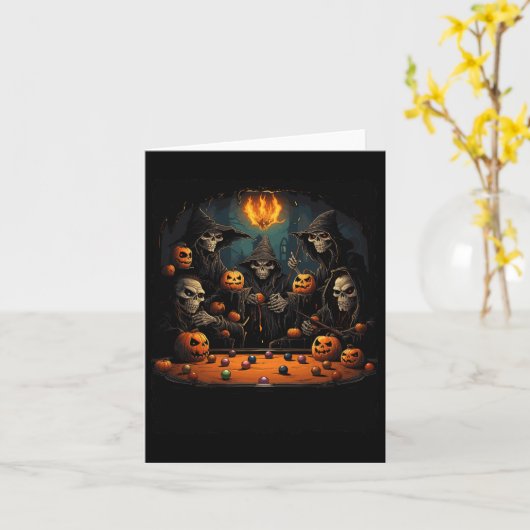 Biljart Halloween Kaart (Gele Bloem)