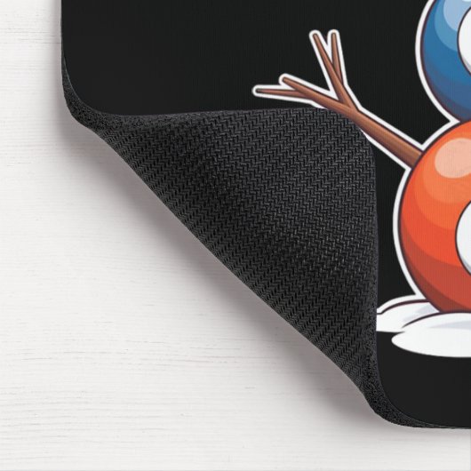 Biljart Kerst Sneeuwman met pooltafel Muismat (Hoek)