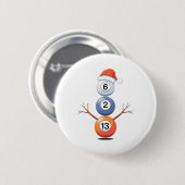 Biljart Kerst Sneeuwman met pooltafel Ronde Button 5,7 Cm (Voorkant /achterkant)