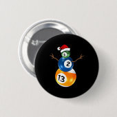 Biljart Kerst Sneeuwman met pooltafel Ronde Button 5,7 Cm (Voorkant /achterkant)