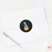 Biljart Kerst Sneeuwman met pooltafel Ronde Sticker (Envelop)