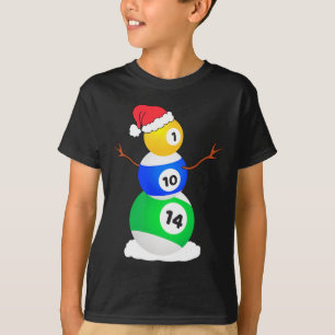 Biljart Kerst Sneeuwman Shirt Zwembad Speler Chri