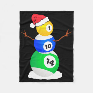 Biljart Kerst Sneeuwman Shirt Zwembad Speler Chri Fleece Deken