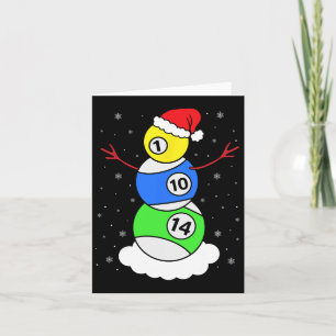 Biljart Kerst Sneeuwman Shirt Zwembad Speler Chri Kaart