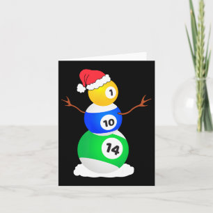 Biljart Kerst Sneeuwman Shirt Zwembad Speler Chri Kaart
