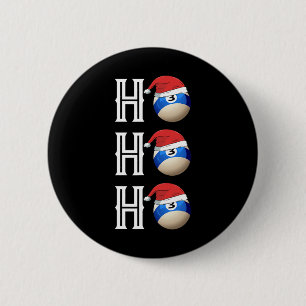 Biljart Kerstman Hat Pool Hall Party Gift Ronde Button 5,7 Cm