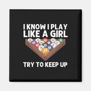Biljart Kunst voor Meisjes Vrouwen 8 Ball Pool bil Magneet