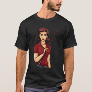 Biljart Lady Cue - Billard 8-Ball Pool T-shirt