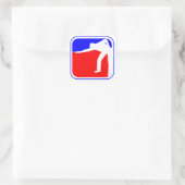 Biljart League Logo Vierkante Sticker (Tas)