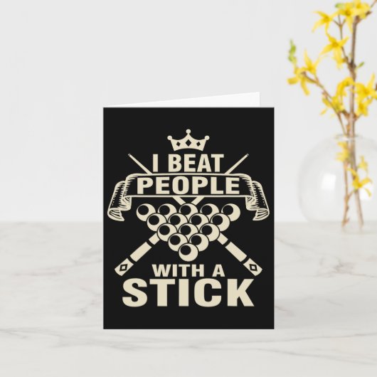 Biljart liefhebber Ik versla mensen met een stok z Kaart (Gele Bloem)