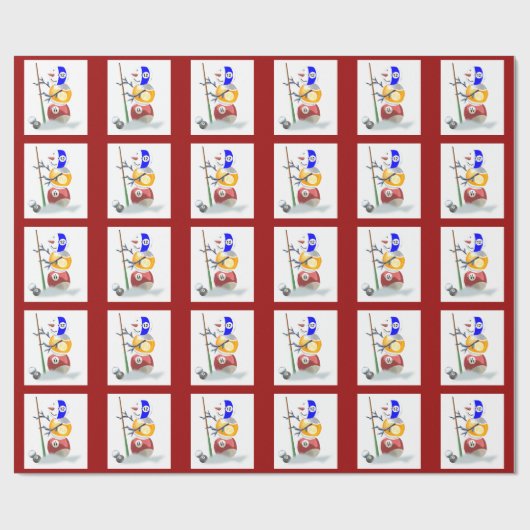 Biljart Lover Kerstmis Cadeaupapier (Vlak)