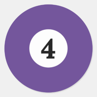 Biljart massief Paarse bal 4 Ronde Sticker