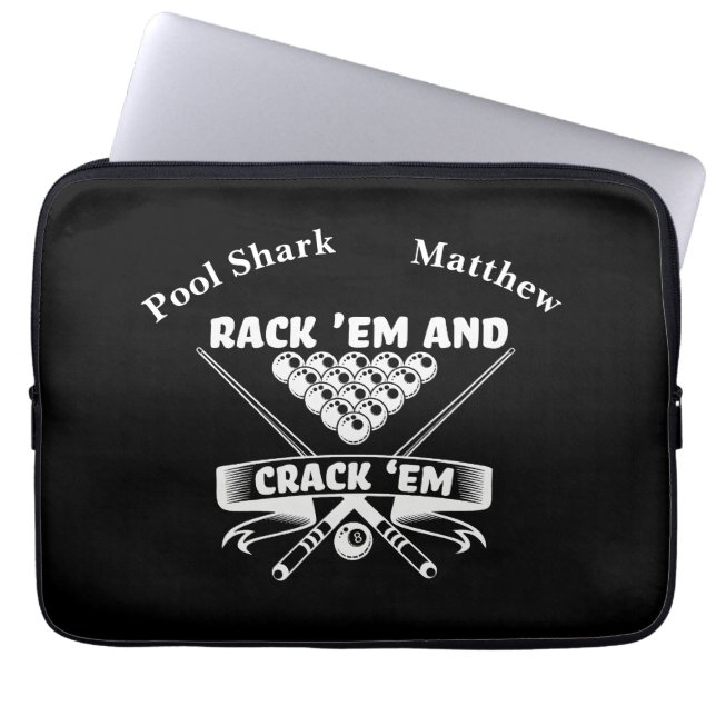 Biljart Motto Met Knuffels & Ballen Laptop Sleeve (Voorkant)