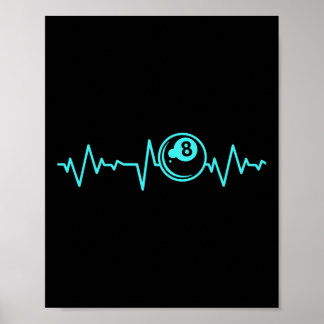 Biljart naar Heartbeat voor poolspeler Poster