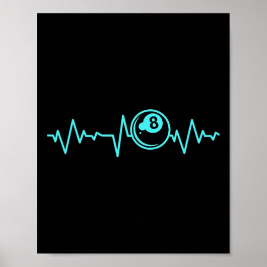 Biljart naar Heartbeat voor poolspeler Poster (Voorkant)