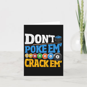 Biljart niet porren ze kraken ze 8 bal Mannen poo Kaart