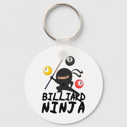 Biljart Ninja Pool Player 8 Grappig Sleutelhanger (Voorkant)