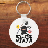 Biljart Ninja Pool Player 8 Grappig Sleutelhanger (Voorkant)