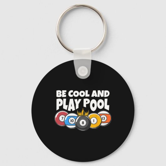 Biljart of Billard Be Cool Speel zwembad Funny Poo Sleutelhanger (Voorkant)