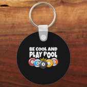 Biljart of Billard Be Cool Speel zwembad Funny Poo Sleutelhanger (Voorkant)