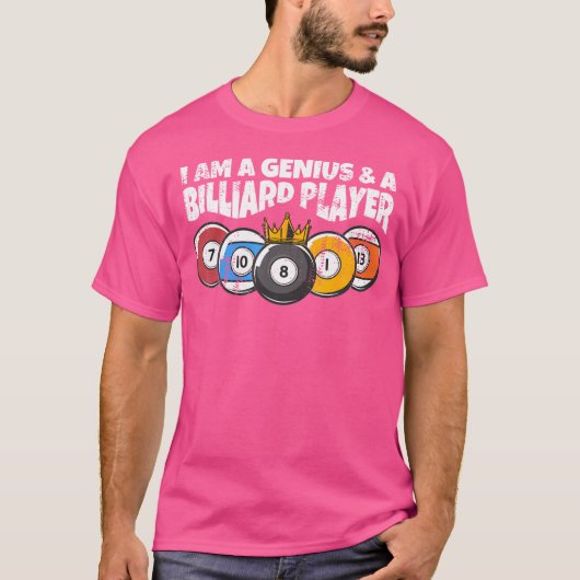Biljart of Billard Genius Funny Pool Biljart T-shirt (Voorkant)
