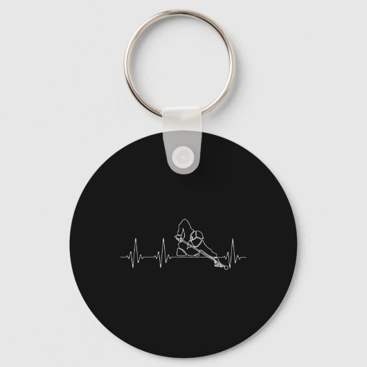 Biljart of Billard Heartbeat Funny Pool Biljart Sleutelhanger (Voorkant)