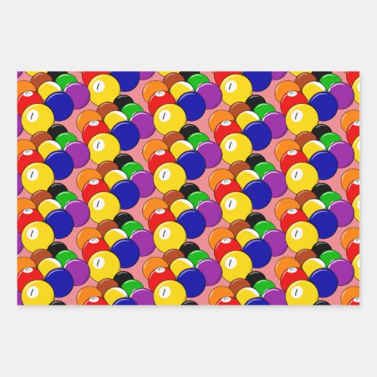 Biljart ontwerp inpakpapier vellen (Voorkant 3)