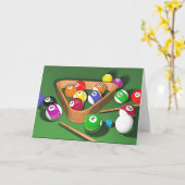 Biljart, opstellen maar, kleurrijk ontwerp, kaart (Gele Bloem)