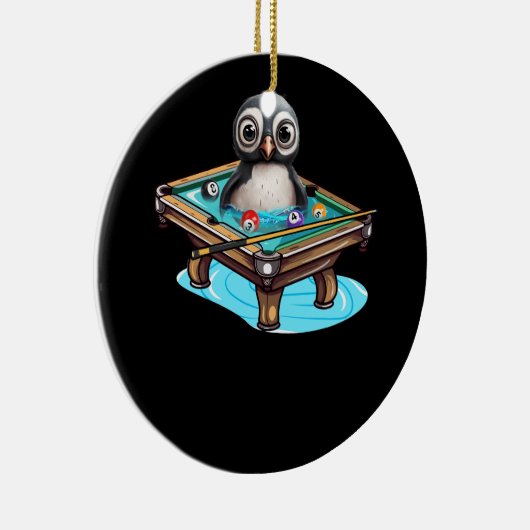 Biljart Penguin Hustler Zwembad Snooker Spelen Poo Keramisch Ornament (Rechts)