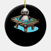 Biljart Penguin Hustler Zwembad Snooker Spelen Poo Keramisch Ornament (Achterkant)