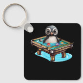 Biljart Penguin Hustler Zwembad Snooker Spelen Poo Sleutelhanger (Voorkant)