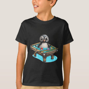 Biljart Penguin Hustler Zwembad Snooker Spelen Poo T-shirt