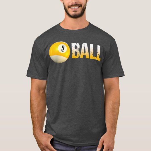 Biljart Pool Ball 9Ball voor Team en Leagues T-shirt (Voorkant)